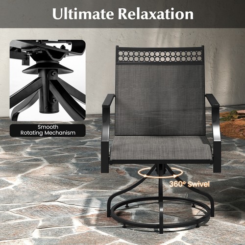 Patio swivel dining chairs set - dining,