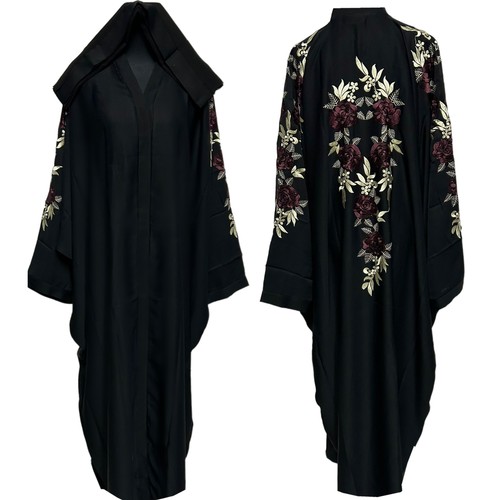 Open front women batwing abaya - front,