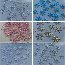 Mini Snowflake Embellishments Card Toppers Confetti Wedding Iridescent Shimmer