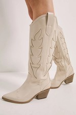 Faith Beige Western Boots