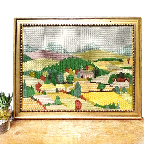 Embroidery picture crewel work - embroidery,