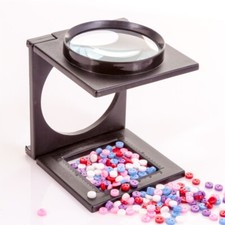 MAGNIFYING GLASS FOLDABLE Stand Large Hands Free Repair Crafts Jewellery Reading