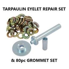 TARPAULIN EYELET CANVAS REPAIR SET & 80 GROMMET EYELETS TRAILER TARP TENT AWNING