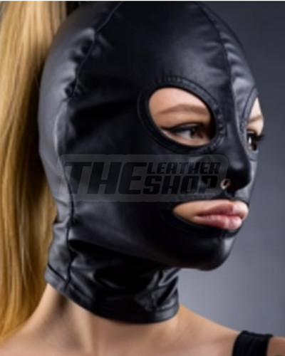 Leather hood mask - leather,