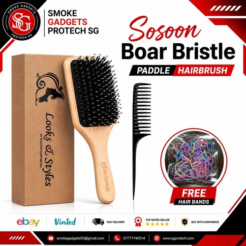 Hair brush sosoon boar - boar, bristle