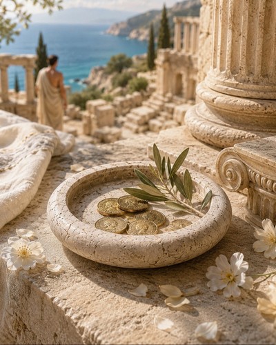 Beige natural stone round - natural,