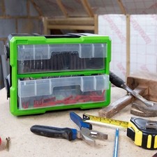 Dihl 2 Compartment Interlocking Parts Storage Organiser Cabinet Screws Tool Box