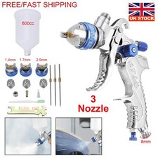 600CC HVLP Spray Gun Kit Gravity Feed Vehicle Car Paint 1.4 1.7 2.0MM Nozzles