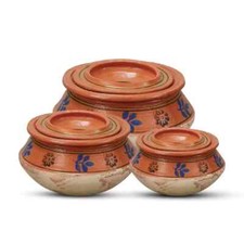 New Clay Cooking Pot Handi Biryani Chicken Open Fire Gas Top With Lid All Sizes
