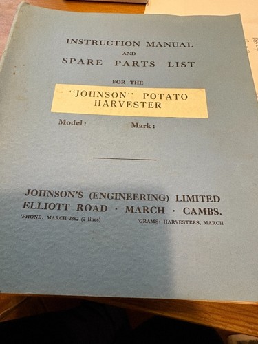 Johnson potato harvester mark - johnson,