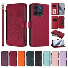 For Samsung A17 A07 A16 A06 A15 A05 A14 A56 Butterfly Zipper Wallet Phone Case