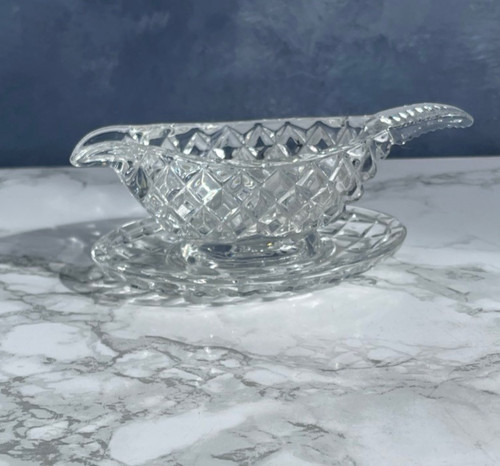 Cut glass mint sauce boat - mint, jug