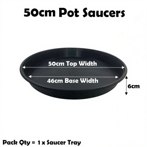 50cm plant pot - 50cm, black