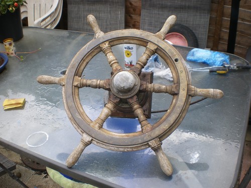 Vintage wood and brass boat - vintage,