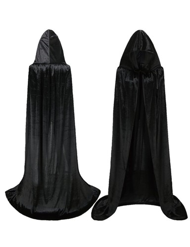 Adult velvet hooded cloak - velvet,