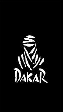 ADESIVO STICKER IN VINILE DAKAR COLORE BIANCO 10x14cm AUTO E MOTO