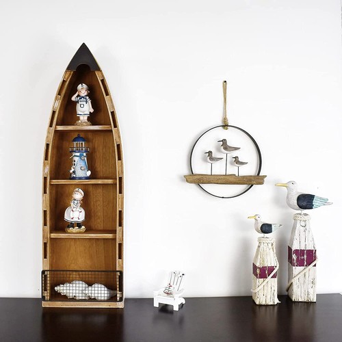 Wooden boat shelf with tier - wooden,