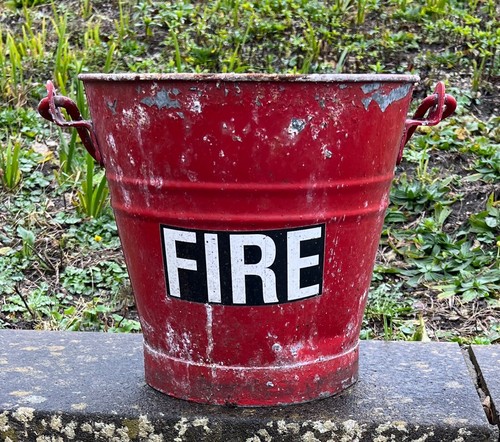 Vintage fire bucket - fire,