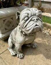 British English Bulldog Stone Statue | Animal Dog Puppy Outdoor Garden Ornament