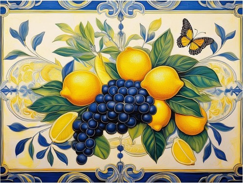 Tile mural fruit bouquet - fruit,