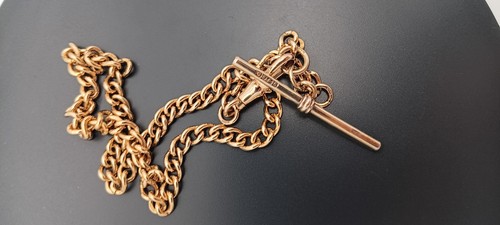 9ct gold albert watch chain - 9ct,
