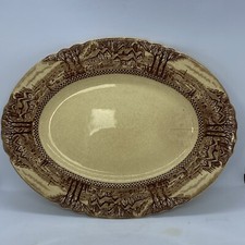 Vintage Myott & son Hanley england’s countryside platter, Brown & Cream