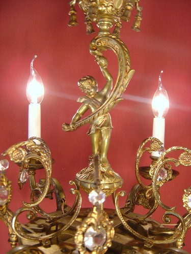 Light bronze chandelier with - chandelier,