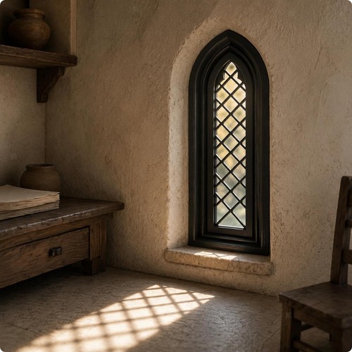 Medieval arched window - arched,