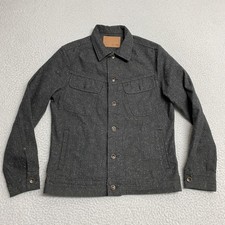 Taylor Stitch Long Haul Jacket Mens 38 Charcoal Gray Donegal Trucker Map Lining