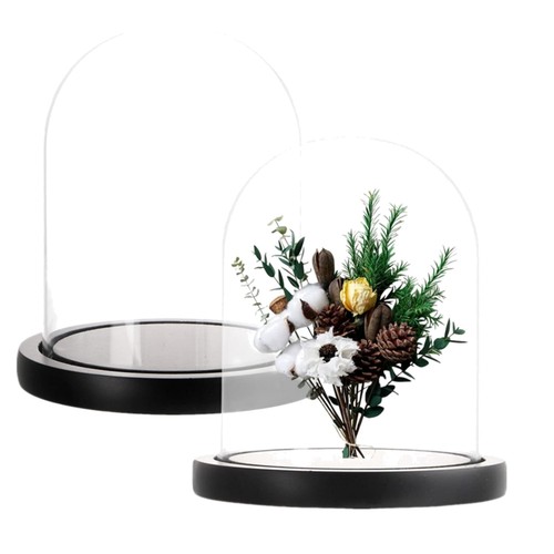 Set glass dome cloche - set,