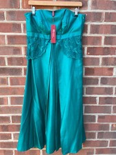 MONSOON Silk Tube Dress Teal