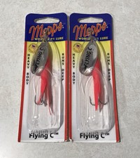 (2) Mepps Flying C Spinner FLO PINK SILVER 5/8oz Salmon Steelhead Weighted Lure