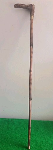 Vintage horn handle bamboo - horn,
