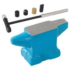 Jewellery Hammer & Mini Anvil Jewellers Craft Tool Set Soft, Brass Shaping Heads