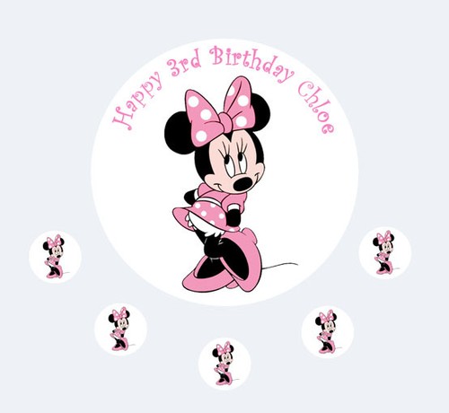 Minnie mouse pink party - pink, edible