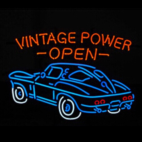 Vintage power open - car, neon