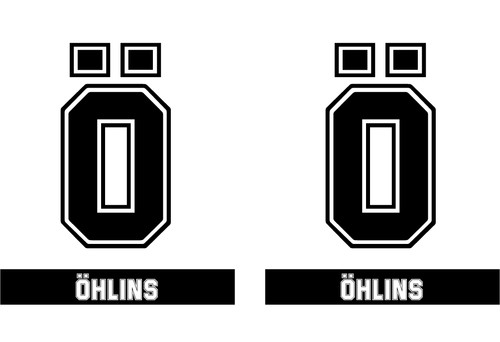Ohlins upper fork decals black - upper,