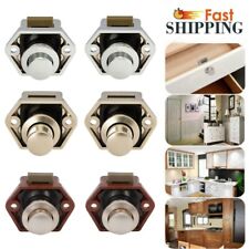 Mini Push Button Catch Lock Door Cabinet Drawer Campervan Pop Up Latch Knob UK