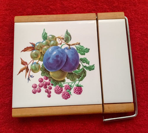 Vintage ceramic tile cheese - vintage,