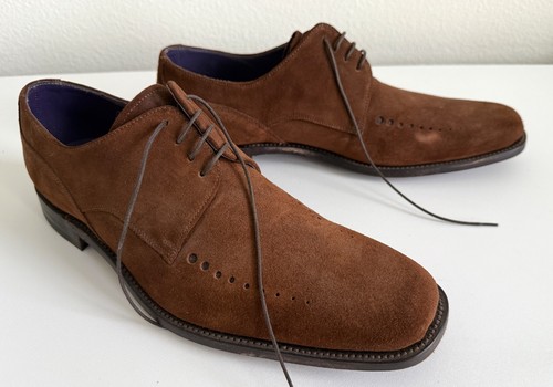 Loake brown suede derby made - suede,