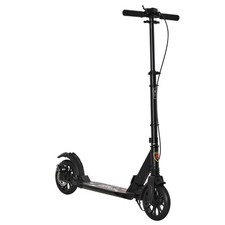 HOMCOM Adult Teens Kick Scooter Fold Adjust 14+ w/ Rear Wheel&Hand Brake Black