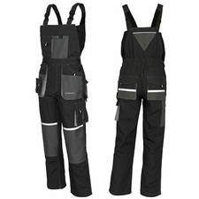 EURO CLASSIC Overalls Work Trousers Bib & Brace Knee Pad Dungarees Multi Pockets