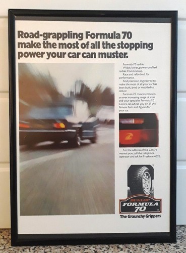 Framed original classic car - car, ad