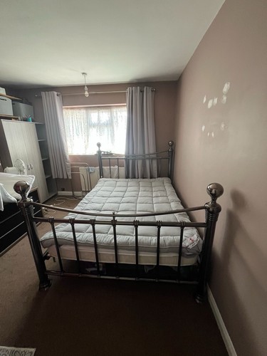 Double metal bed frame with - double,