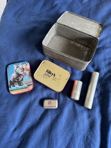 Vintage tins cylinders and - vintage, tins,