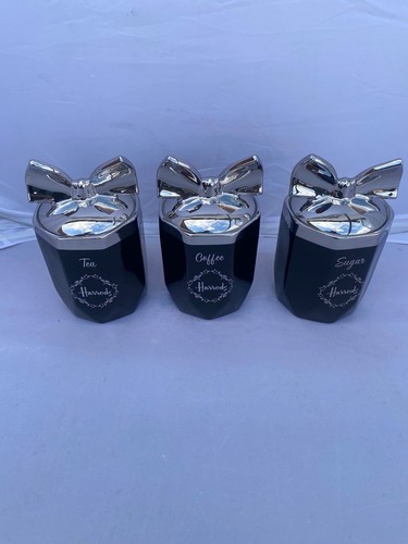 Harrods tea coffee sugar jar - tea,
