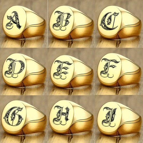 Mens gold signet - gold,