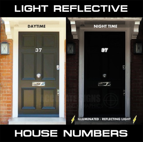 Reflective house number - house,