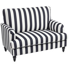 HOMCOM Cuddle Chair with Stripe, Armchair for Living Room, Black and White