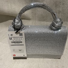 Zara Rhinestoned Bag Silver